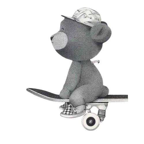 Affiche Teddy Skate par Madame Hubert