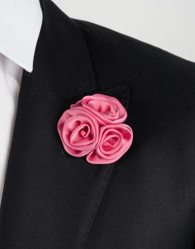 Broche-fleur rose bonbon