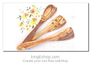 Lot de 3 spatules en bois d'olivier