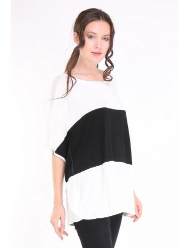 Pack 6x Tee-shirt poncho femme APAULA noir/blanc