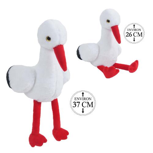 Peluche Cigogne Assis 26cm