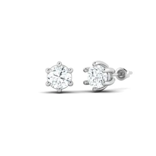 Boucles d'Oreilles Solitaire Rondes Classiques