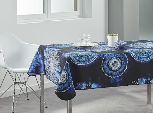 Nappe rectangulaire – Bleu et Moderne – Anti tâches