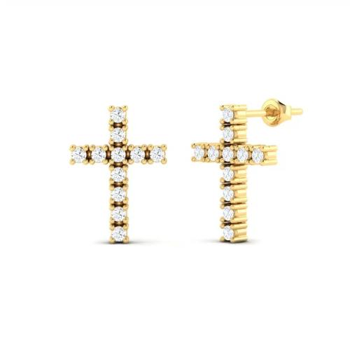 Boucles d'Oreilles Croix Pavé Élégantes