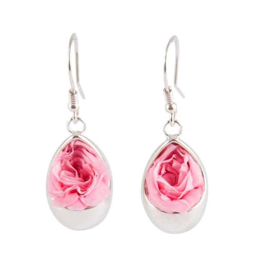 Boucles d’oreille Goutte avec roses pâles