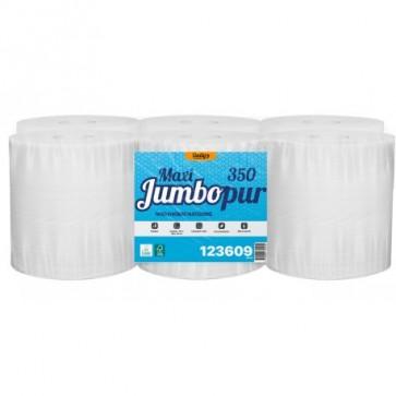 MAXI JUMBOPUR 350 PH gaufré p.ouate Ecolabel blanc 350m - 6 rlx