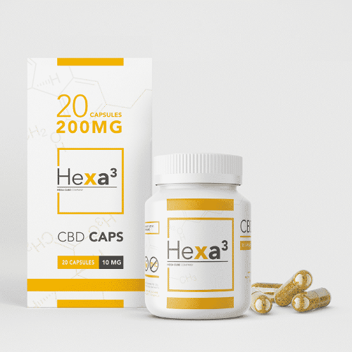 Boîte de 20 capsules CBD 10mg et thé vert Hexacube