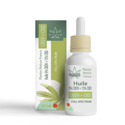 Huile 5% cbdv + 13% de cbd full spectrum