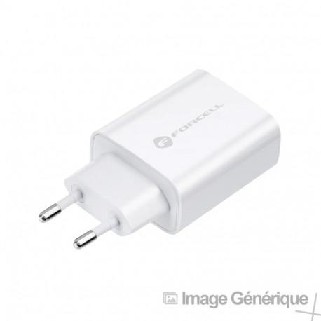 Forcell - Adaptateur Secteur USB Type-C (3A 25W, Fast Charge, Blanc)