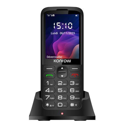 KONROW SENIOR 280 NEXT 4G(2,8''-Grosses Touches, Bouton SOS - Station de charge)