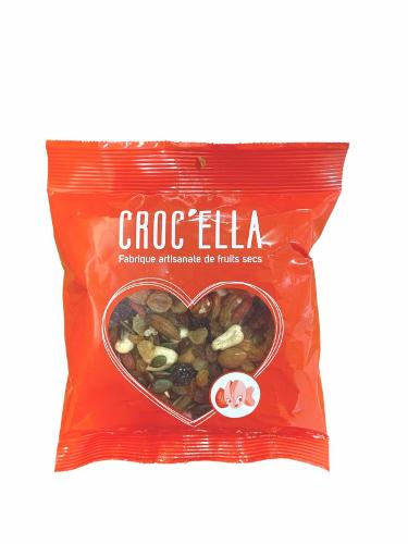 Mélange mendiant supérieur sachet coeur 150gr CROC'ELLA pour professionnel