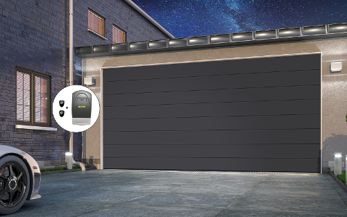 Porte de garage Sectionnelle 4000mm x 2000mm- Gris Anthracite RAL 7016 - Kit