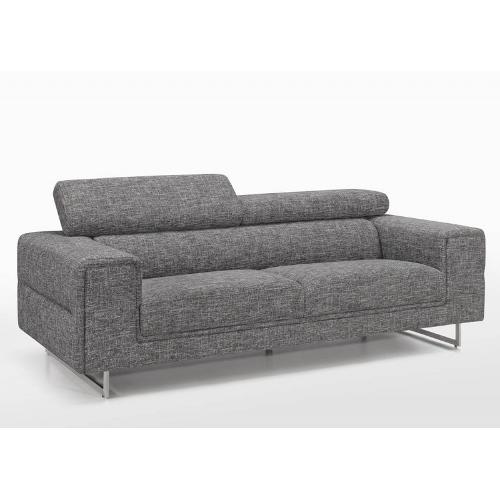 Canapé droit design 3 places MARIO en tissu (gris clair) - Europages