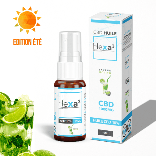 Huile CBD 10% base MCT en spray 10ml saveur Mojito Hexa3