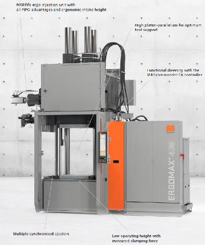 Grande presse à injecter le caoutchouc ergonomique