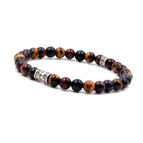 BRACELET HOMME PPJ ŒIL DE TIGRE 3 COULEURS 6MM