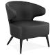 Fauteuil design  YASUO en polyuréthane pieds bois (noir) (MAISON TECHNEB)