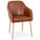 Fauteuil vintage avec accoudoirs PABLO (marron) (MAISON TECHNEB)