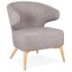 Fauteuil design YASUO en tissu pieds bois (gris clair) (MAISON TECHNEB)