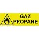 Panneau danger gaz propane 200 x 80 mm (NORMEQUIP)
