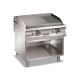 Plancha professionnelle gaz plaque double 1/2 lisse 1/2 rainurée sur support (GINGENROOTS SRL)