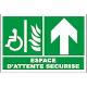 Panneau d'évacuation espace d'attente securise fleche... (NORMEQUIP)