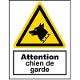 Panneau danger chien de garde A3 (NORMEQUIP)